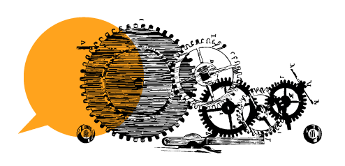 section divider. illustration of old gears